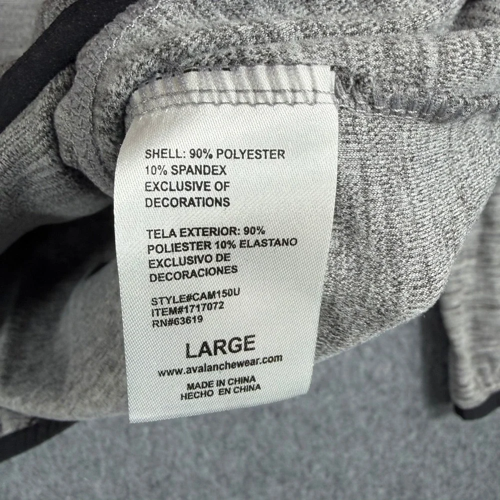 Avalanche‎ Pullover Mens Large Gray Quarter Zip Space Dye Performance CAM150U